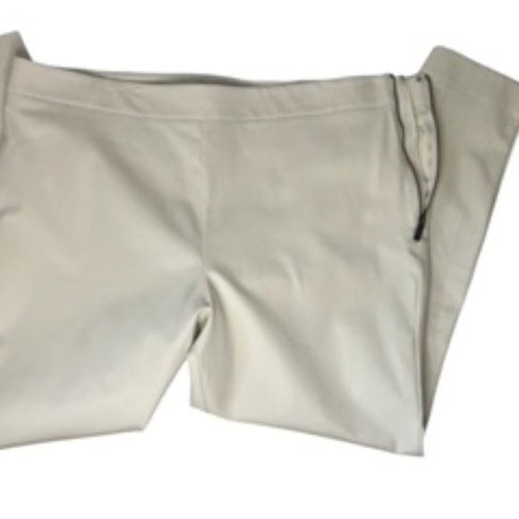 Ann Taylor High Rise Cotton Cropped Stretch Slim Side Ankle Zip Pant Size 16P - Picture 1 of 16